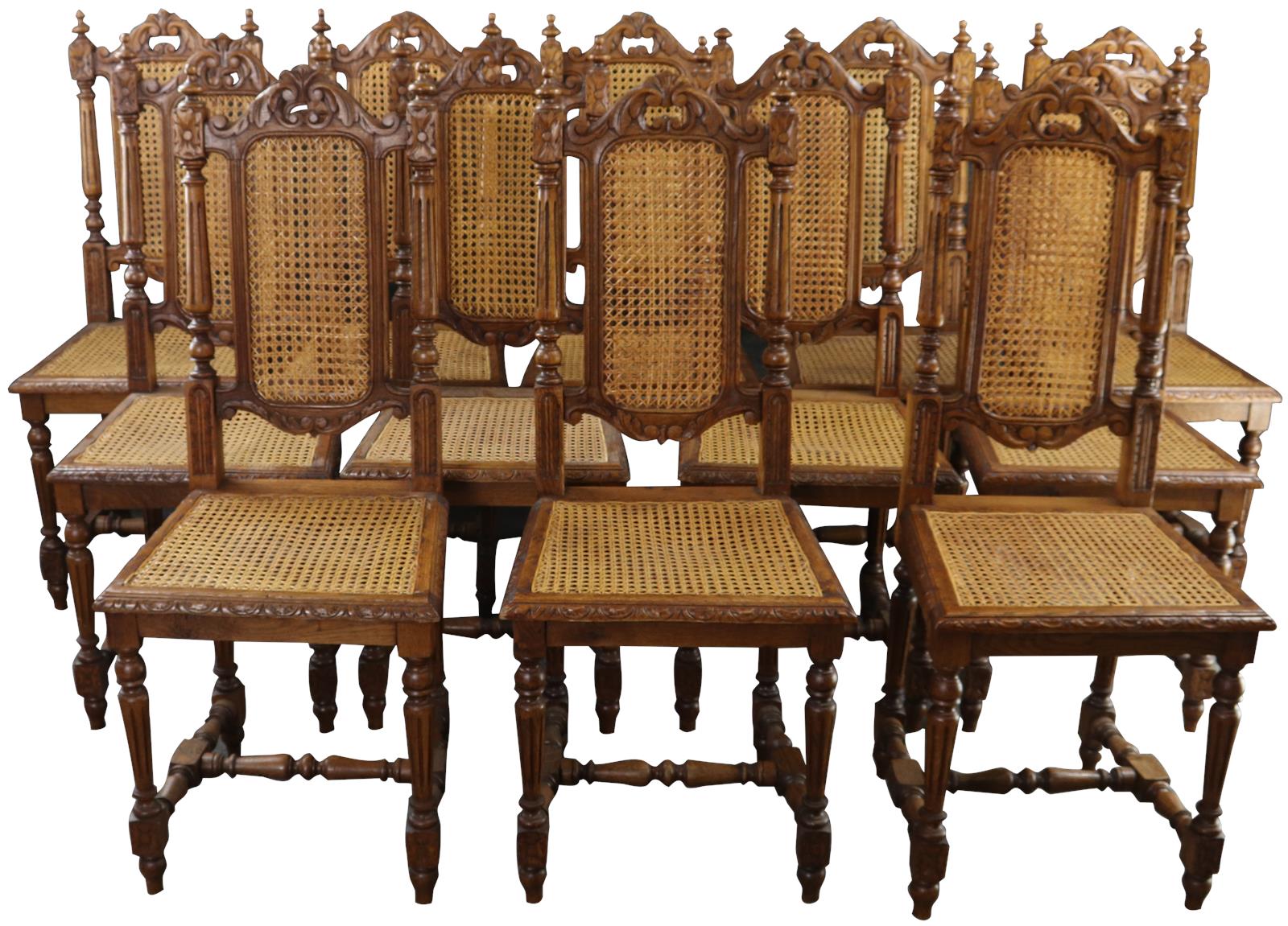 Antique oak chairs with cane seats discount