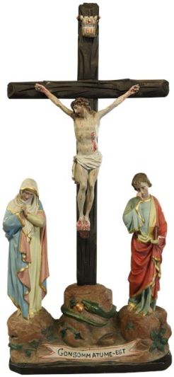 Crucifix Religious Snake Mary and John Snake Consummatum Est It is Finished
