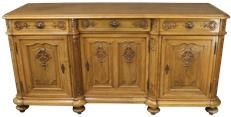 Rococo Sideboard Louis XV Antique French 1890 Walnut 3-Doors 3-Drawer