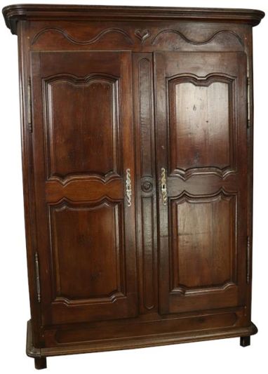 Armoire Antique French Provincial Very Old 1790 Oak Wood Peg Construction Heart