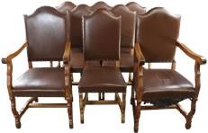 Dining Chairs Set 8 Sheepbone Os de Mouton Vintage French Oak 1930