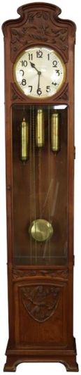 Antique Grandfather Clock Art Nouveau Walnut