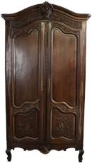 Armoire Antique Wardrobe French Provincial Carved Flowers Oak Wood