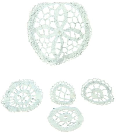 Doily Set 5 Belgian Lace 1950 Vintage Handmade Hand-Crafted Decorative
