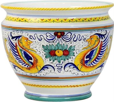 Cachepot Planter Vase RAFFAELLESCO Deruta Majolica Medium Ceramic