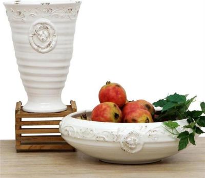 Bowl SCAVO RIGATA Fully Glazed Heavily Distressed Ceramic Hand-Finished