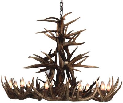 Chandelier 10-Light White Sunbleached Bleached Genuine Whitetail Antler