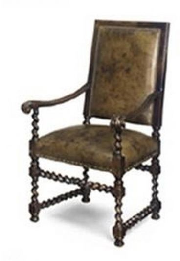 Accent Chair Occasional J NEAL Traditional Antique Chestnut Poly Fiber Seat