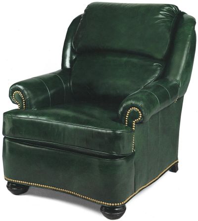 Accent Chair Occasional Lounge Bun Feet Emerald Green Fiber Back Fill Leather