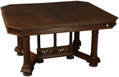 Antique Dining Table Gothic Walnut