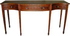 Sideboard Regency Concave Bow Front Flame Mahogany Banded Inlay 3-Drawers