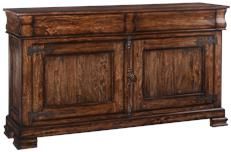 Sideboard Louis Philippe Rustic Distressed Wood French Cremone 2 Door 2 Drawer