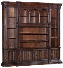 Entertainment Unit Center Cathedral Old World Solid Wood, Dark Rustic Pecan