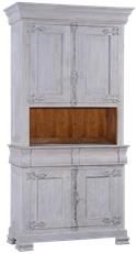 Side Cabinet Philippe White Distressed Wood French Cremone 4 Doors 2 Drawers