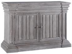 Server Sideboard Gothic Cathedral Weathered Gray Wood, Cornice Moldings