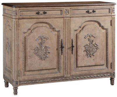 Sideboard French Louis XVI White Walnut, Pretty Hand Carved Wood