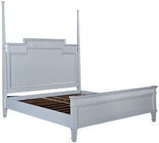 Bed King Camelot Transitional Antique White Solid Wood Optional Posts Finials