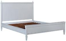 Bed Maria Swedish King Low Profile Solid Wood Antique White Rosette Carvings