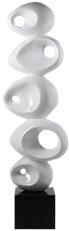 Sculpture Abstract White Black Porcelain