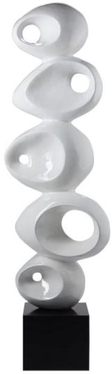 Sculpture Abstract White Black Porcelain