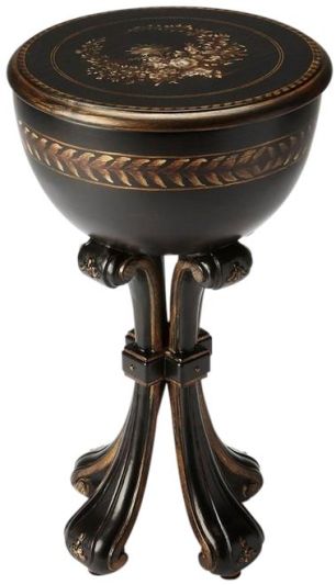 Jewelry Stand Distressed Contessa Black Gold Poplar Resin Hand-Carved Car