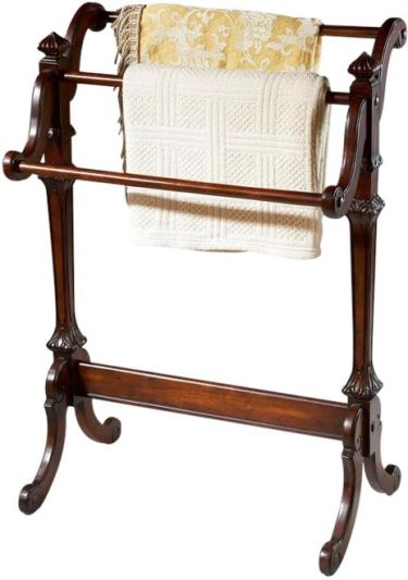 Towel Hanger Bar Plantation Cherry Distressed Resin Rubberwood