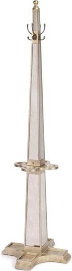 Coat Rack Stand Double Hooks Tapered Tapering Champagne Antique Brass