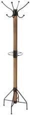 Coat Rack Stand Contemporary 2-Tier Tiered Distressed Black Iron Mango