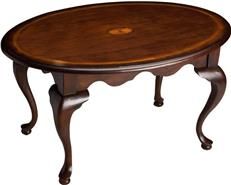 Side Table Queen Anne Round Plantation Cherry Distressed Rubberwood Maple