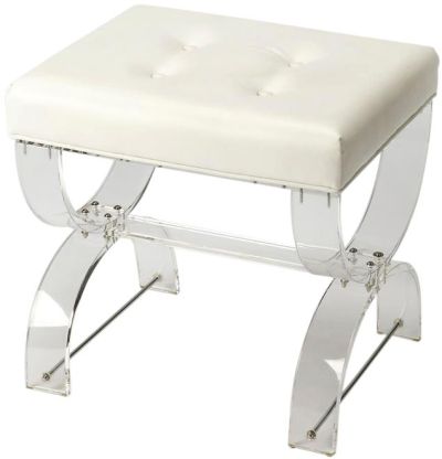 Vanity Stool Backless Clear PVC Urethane Foam Acrylic