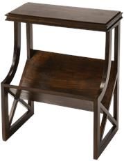 Book Table End Side Dark Brown Butler Loft Distressed Black Tan Mango 1 -