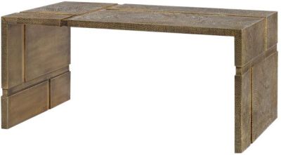 Coffee Table Cocktail BUNGALOW 5 HOLLIS Industrial Hand-Hammered Antiqued Brass