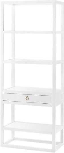 Etagere Shelves BUNGALOW 5 NEWPORT Americana Ring Pull Brass Stained Drawer