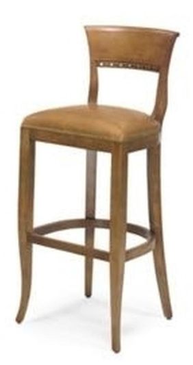 Bar Stool Biedermeier Biedermeier Wood Leather Wood Wood Lea MK-13