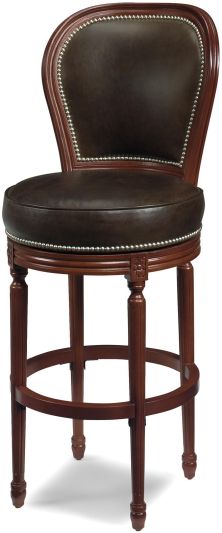 Bar Stool Traditional Traditional Wood Leather Wood Leather MK-5