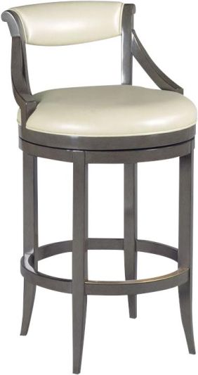 Bar Stool WOODBRIDGE Squared Tapered Legs Square Brass Hardwood Leather Glass