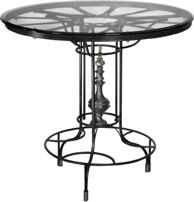 Bar Table ASTI Smoke Iron Glass Lead Crystal Handmade in the USA