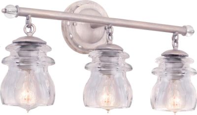 Bath Fixture Vanity Light KALCO BRIERFIELD Transitional 3-Light Clear Glass