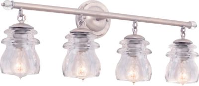 Bath Fixture Vanity Light KALCO BRIERFIELD Transitional 4-Light Clear Glass