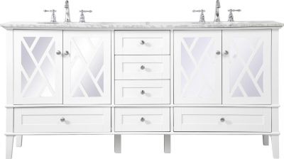 Bathroom Vanity Sink Contemporary Double Brushed Nickel Clear White Silver