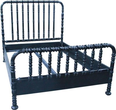 Bed BACHELOR King Hand-Rubbed Black Mahogany