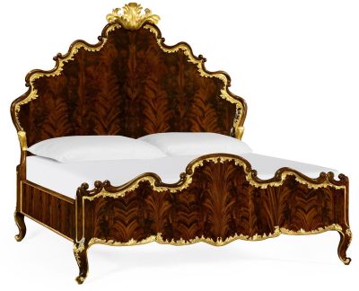 Bed JONATHAN CHARLES MONTE CARLO Curved Head King Antique Brown Mahogany Gilt