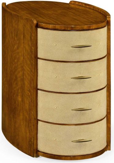 Bedside Chest Nightstand JONATHAN CHARLES BAYSWATER Oval Narrow Antique Ivory