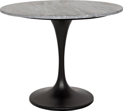 Bistro Table LAREDO 36-In Black Metal Marble