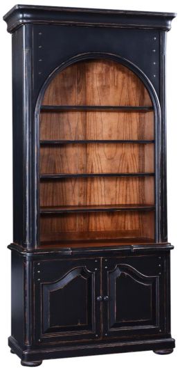 Bookcase French Country Blackwash Old World Exposed Pegs 4-Shelf Adjustable