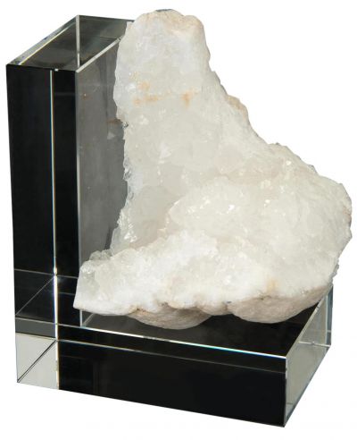 Bookends Bookend JOHN-RICHARD Right Ivory Ebony Black Quartz Crystal L