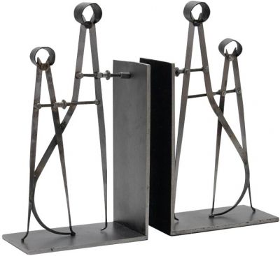 Bookends Draftsmans Calipers Replica Vintage Patina Stamped Cast Iron