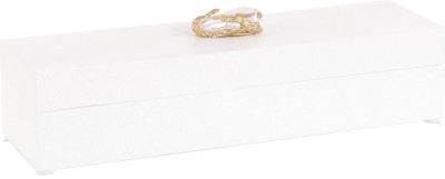 Box JOHN-RICHARD Clear White Shagreen Crystal Hand-Cast Brass Cast Leath