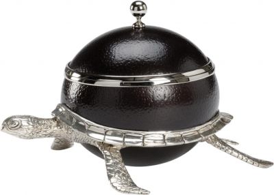 Box Ostrich Shell Turtle Nickel-Plated Silver-Plated Black Lacquer Nickel