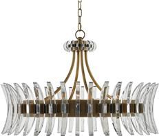 Chandelier CURREY LA DOLCE VITA COQUETTE 3-Light Antique Brass Metal Optical